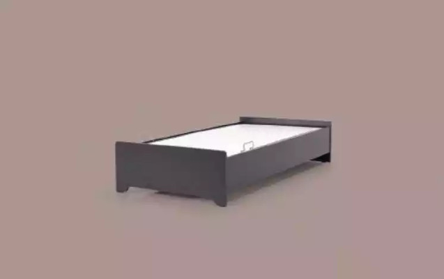 Letto per bambini letto nero letto per adolescenti in legno 100x200cm.