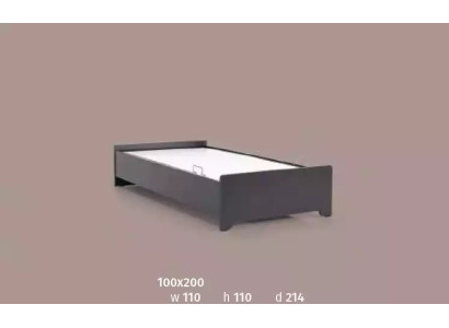 Letto per bambini letto nero letto per adolescenti in legno 100x200cm.