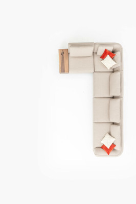 Divano a L per soggiorno, divano d'angolo beige stile moderno di lusso 402x227 mobili