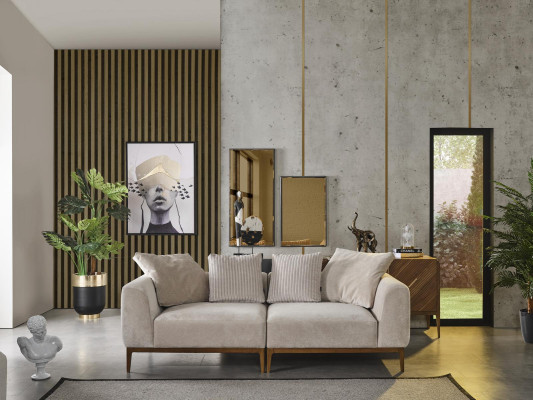 Divano a tre posti 3 posti Design Divani bianchi Moderni in tessuto di poliestere Nuovi
