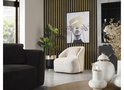 Poltrona Poltrona Moderna Tessuto Soggiorno Poliestere Bianco Design Seduta