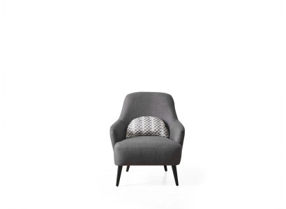 Poltrona Poltrona in stoffa Soggiorno Poliestere Design Grigio Moderno Posto a sedere