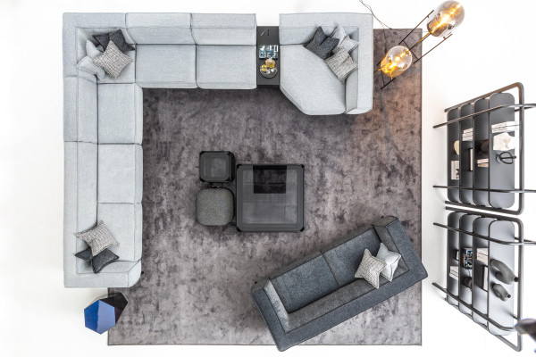 Soffitto abitativo Set divano 2pz. Soggiorno a forma di U Divano a 3 posti Design moderno Nuovo