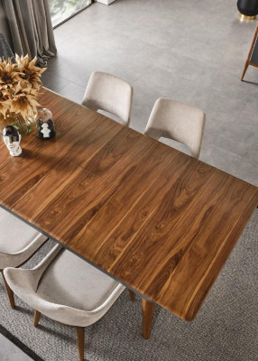 Set da pranzo per sala da pranzo, tavolo da pranzo di lusso, sedie, angolo cottura 6 pezzi marrone  Set da pranzo per sala da pranzo, tavolo da pranzo di lusso, sedie, angolo cottura 6 pezzi marrone