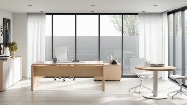 Scrivania per computer in faggio, mobili per ufficio, scrivania da lavoro, scrivania, arredamento, mobili Frezza.