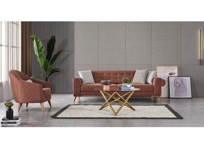Set da soggiorno: elegante salotto con divano 3+3+1 posti, divani di lusso arredamento sofa.