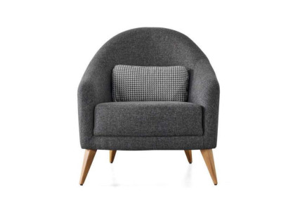 Designer poltrona morbida colore grigio di lusso in tessuto per soggiorno Lounge Club.