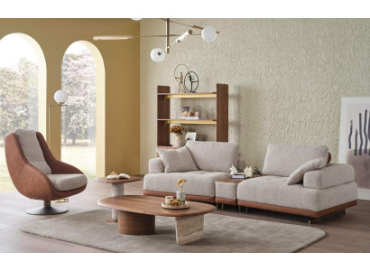 Moderno set di divani 3+1 posti beige design per soggiorno divano couch