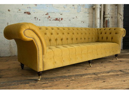 Designer Chesterfield Set di divani in velluto 4 pezzi.