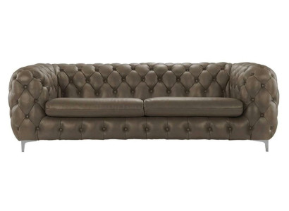 Divano Chesterfield marrone xxl in pelle per il salotto, 4 posti viola giallo verde.