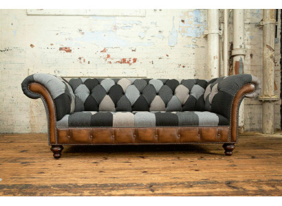 Chesterfield divano in tessuto a 3 posti Divano Imbottito Design di lusso in tessuto Nuovi sofà