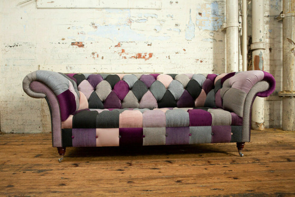 Divano Chesterfield 3 posti imbottito, designer di divani, divani componibili a tre posti.