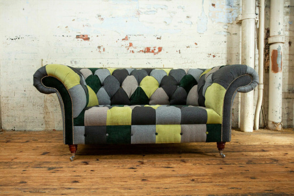 Divano Chesterfield design 2 posti divani imbottiti in tessuto per il soggiorno.