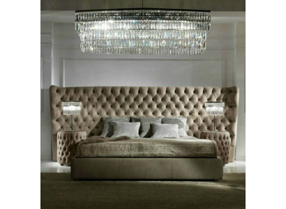 Letto imbottito di lusso, letti matrimoniali, camera da letto, tessuto Chesterfield King Size