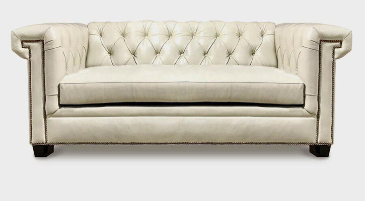 Chesterfield divano di lusso imbottito in pelle 3 posti.