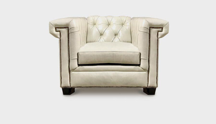 Chesterfield divano di lusso imbottito in pelle 3 posti.