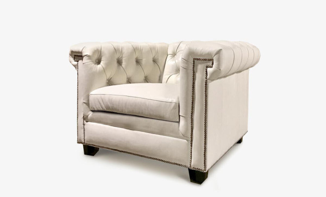 Chesterfield divano di lusso imbottito in pelle 3 posti.