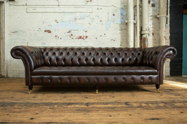 Classico divano in pelle Chesterfield di lusso, design divani couch 4 posti nuovo