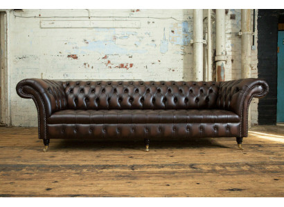 Classico divano in pelle Chesterfield di lusso, design divani couch 4 posti nuovo