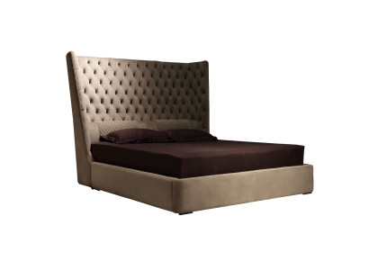 Letto matrimoniale Chesterfield inglese grande, design Hotel in velluto.