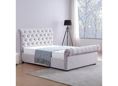 Classico letto in tessuto di velluto doppio per hotel con camera da letto imbottita 180x200 cm.