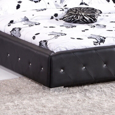 Chesterfield Grande Letto XXL Testiera Letti Imbottiti Hotel Velluto Nero Stoffa Orecchie
