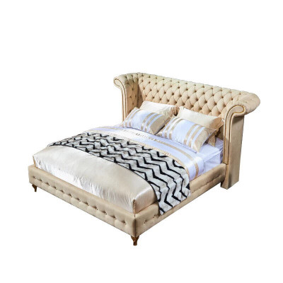 Design della Chesterfield Imbottitura Inglese Letto Matrimoniale Beige 140/160/180x200 cm