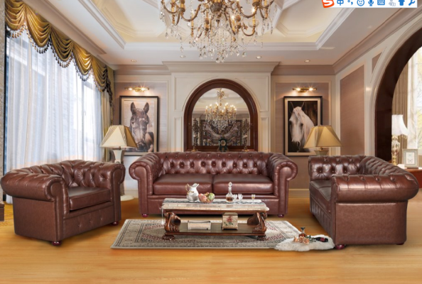 Divano Chesterfield Chesterfield 2+1 posti in pelle Sitz Garnitur Divano Garnituren 2+1