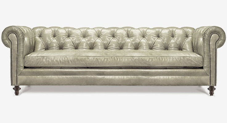 Chesterfield divano di lusso in pelle imbottito 3 posti nuovo.