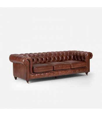 Divano componibile 3+1+1 posti design Chesterfield in pelle di lusso.