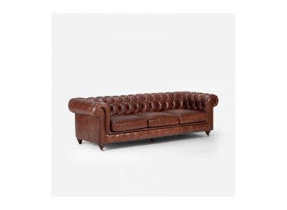 Divano componibile 3+1+1 posti design Chesterfield in pelle di lusso.