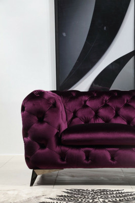 Divano Chesterfield italiano 2 poltrone singole set divano set di tappezzerie nuovo 1+1 sedile