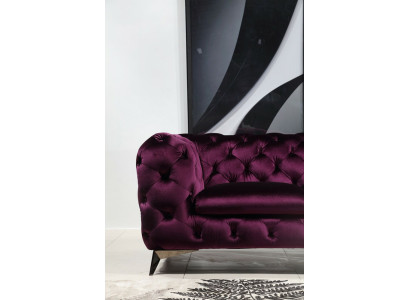 Divano Chesterfield italiano 2 poltrone singole set divano set di tappezzerie nuovo 1+1 sedile