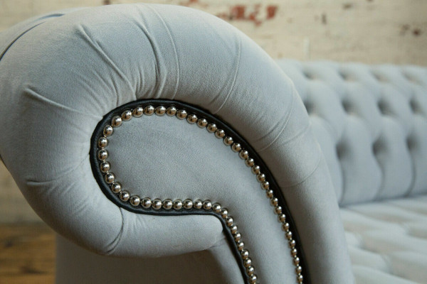 Chesterfield Divano Set 3+2 Posti in Velluto Velluto Design Sofà