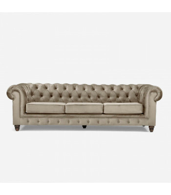 Chesterfield 5 posti Classico divano di lusso in tessuto pelle argento sofà