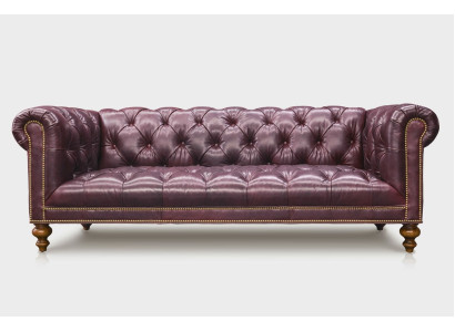 Chesterfield marrone divano a 3 posti in pelle divano imbottito mobile