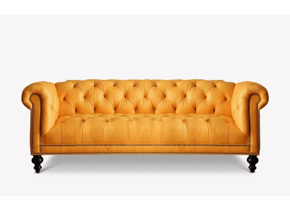 Chesterfield marrone divano a 3 posti in pelle divano imbottito mobile