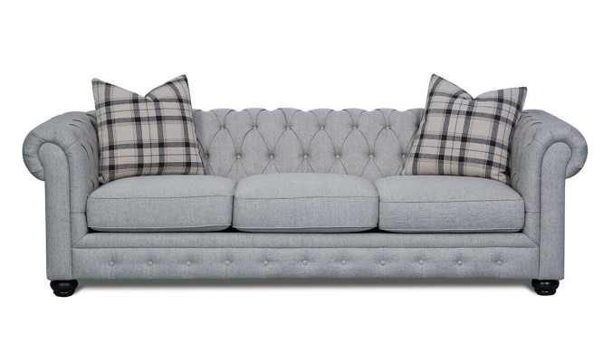 Chesterfield Set Divani Divano Sofa Poltrone 3+1 Posti in Pelle Tessuto Nuovo