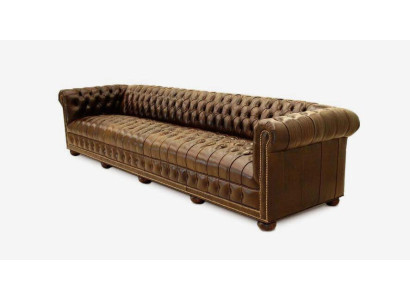 Chesterfield divano a 4 posti in pelle oro nuovo.