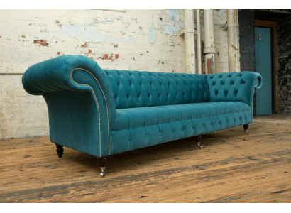 Divano Chesterfield xxl grande divano divani in velluto pelle tessuto imbottiti divani a 4 posti