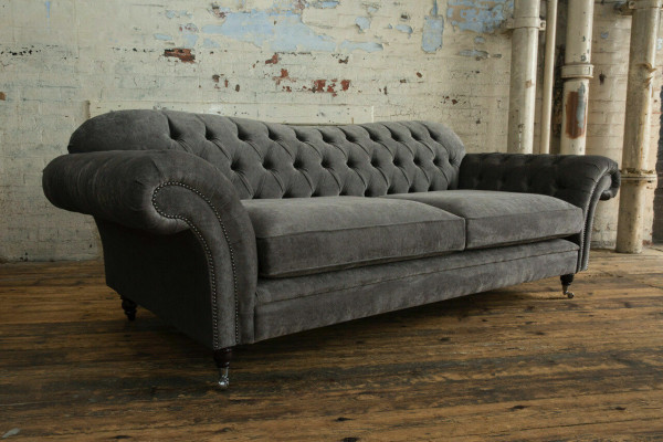 Divano in tessuto Chesterfield Chesterfield Set di divani 4 posti Set di divani Design Divano moderno