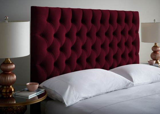 Letto matrimoniale Chesterfield rosso con testiera imbottita Letto matrimoniale Letti Big XXL Designer di lusso