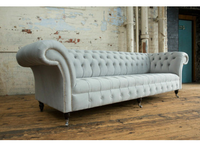Divano in tessuto Stoff Couch Chesterfield grandi divani divani xxl sedili imbottiti 265cm.