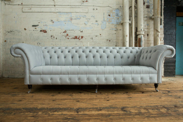 Divano in tessuto Stoff Couch Chesterfield grandi divani divani xxl sedili imbottiti 265cm.