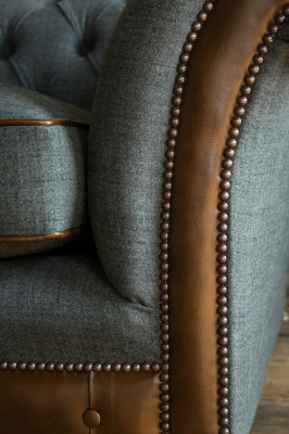 Divano Chesterfield Sofa Couch Divani imbottiti Divani a quattro posti in tessuto 265 cm cuscino del sedile