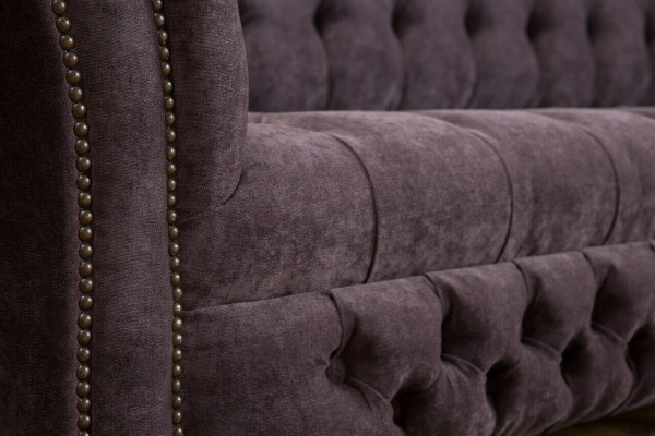 Sofà Chesterfield classico 4 posti Divani imbottiti in pelle marrone Design