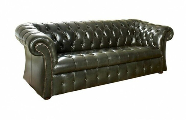 Verde Chesterfield divano a 3 posti design di lusso