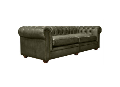 Sofà elegante del soggiorno Chesterfield Chesterfield in pelle in tessuto a quattro posti nuovo