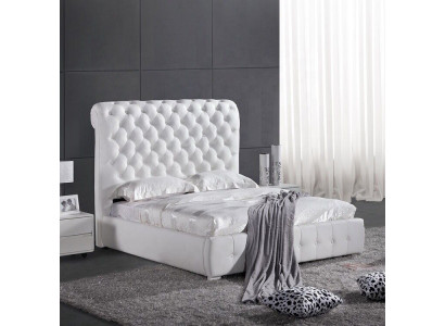 Camera da letto classica, letto 160x200 cm in pelle tessile Chesterfield letti da hotel