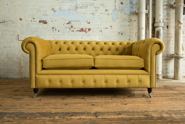 Chesterfield giallo due posti designer divano soggiorno.setColorway Couch.